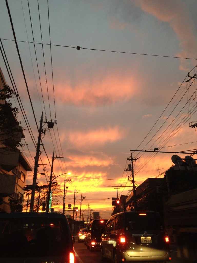 Sunset. Near Futamatagawa, Japan. October 19, 2011